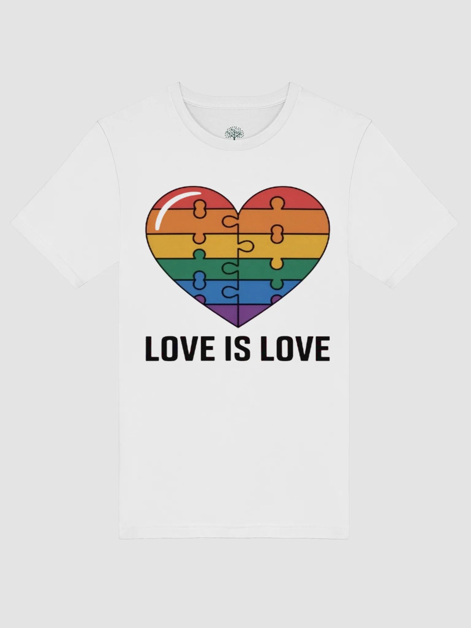 Love is Love Pride T-Shirt | Graphic Grove | Celebrate Equality with Rainbow Heart Design product image (125)
