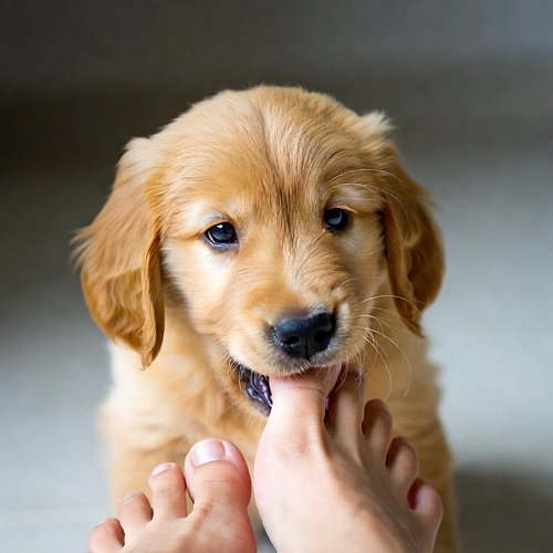 New puppy just loves to bite my feet! Watch and tell me if you can relate.