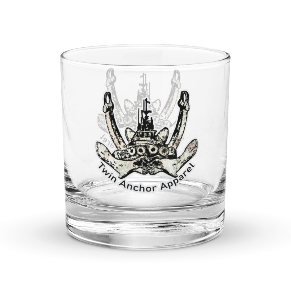Twin Anchor Logo Rocks Glass 10.5oz product image (3)