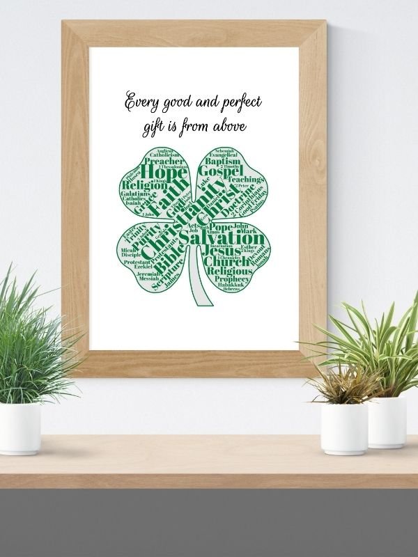 Printable Christian Wall Art - Four-Leaf Clover Design product image (7)