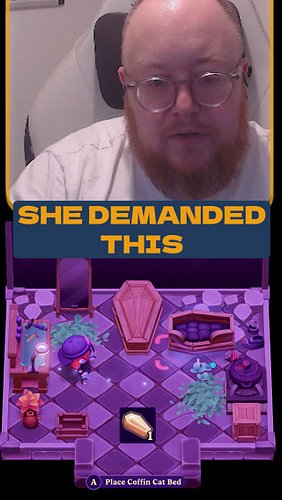 She demanded a bed, so we built one 🛏️🦇 full episode on YouTube, link in bio. #moonlightpeaks #cozygaming #cozygames #vampire...