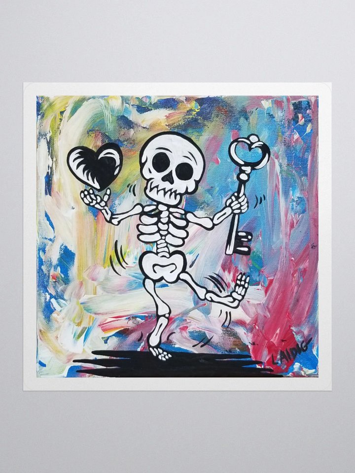 Floating Heart Mr. Bone Daddy Vinyl sticker product image (1)