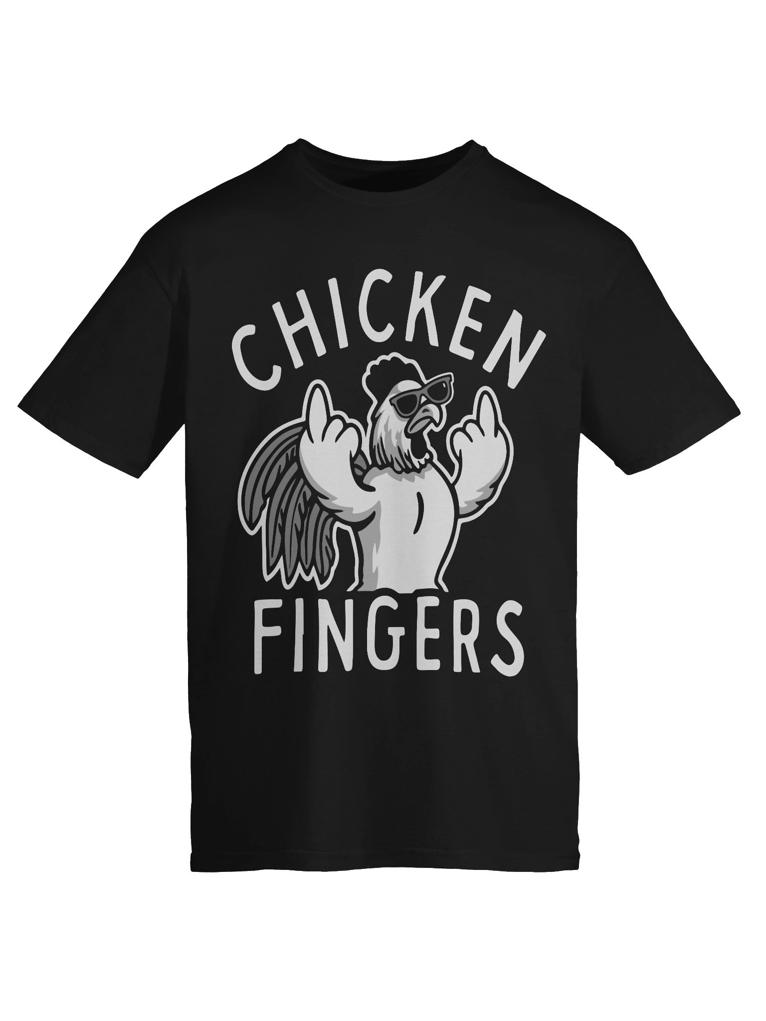 Chicken Fingers Funny Sarcastic Rooster Middle Finger T-Shirt product image (4)