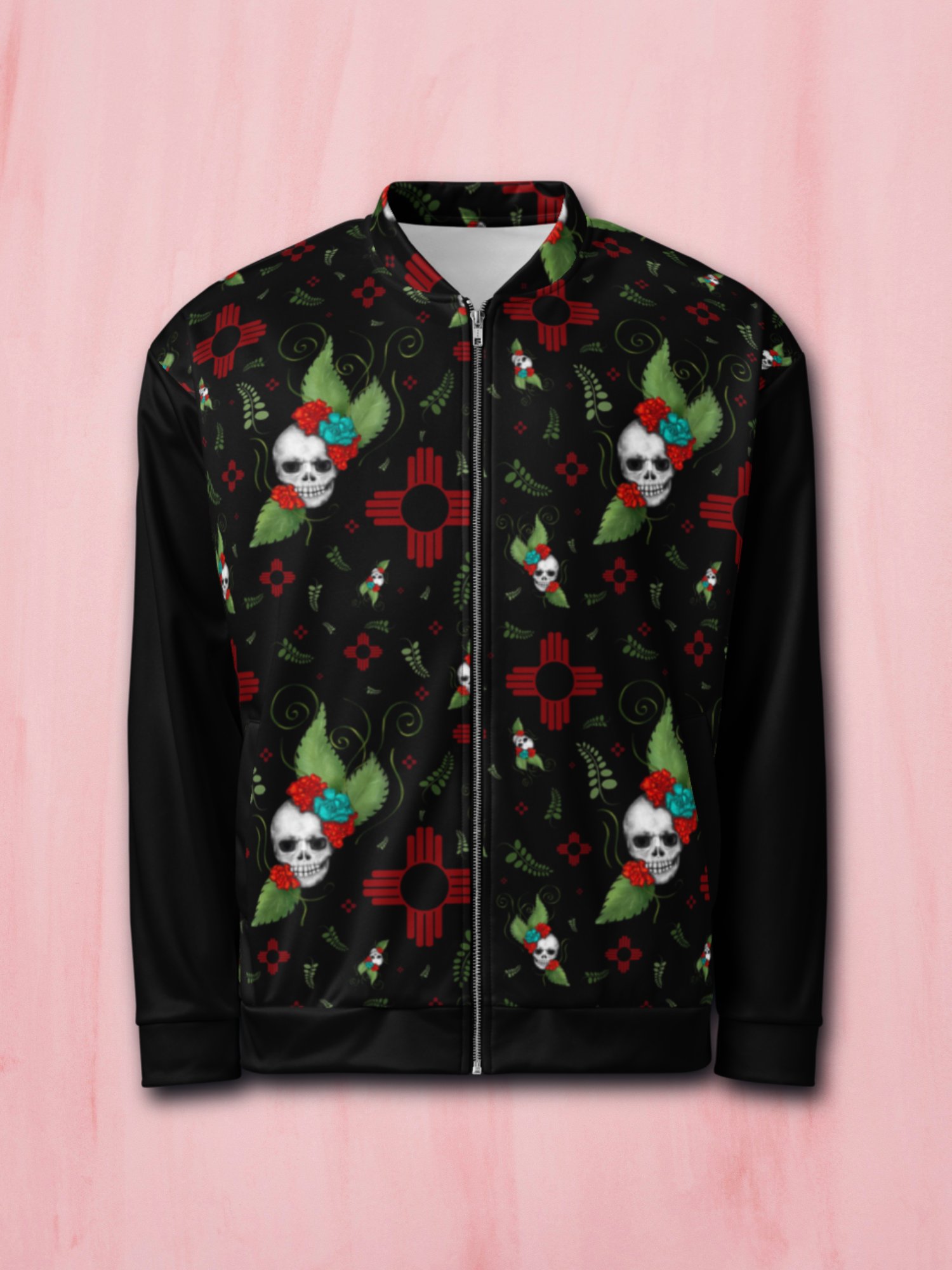 Floral Skulls Zia Bomber Jacket product image (1)