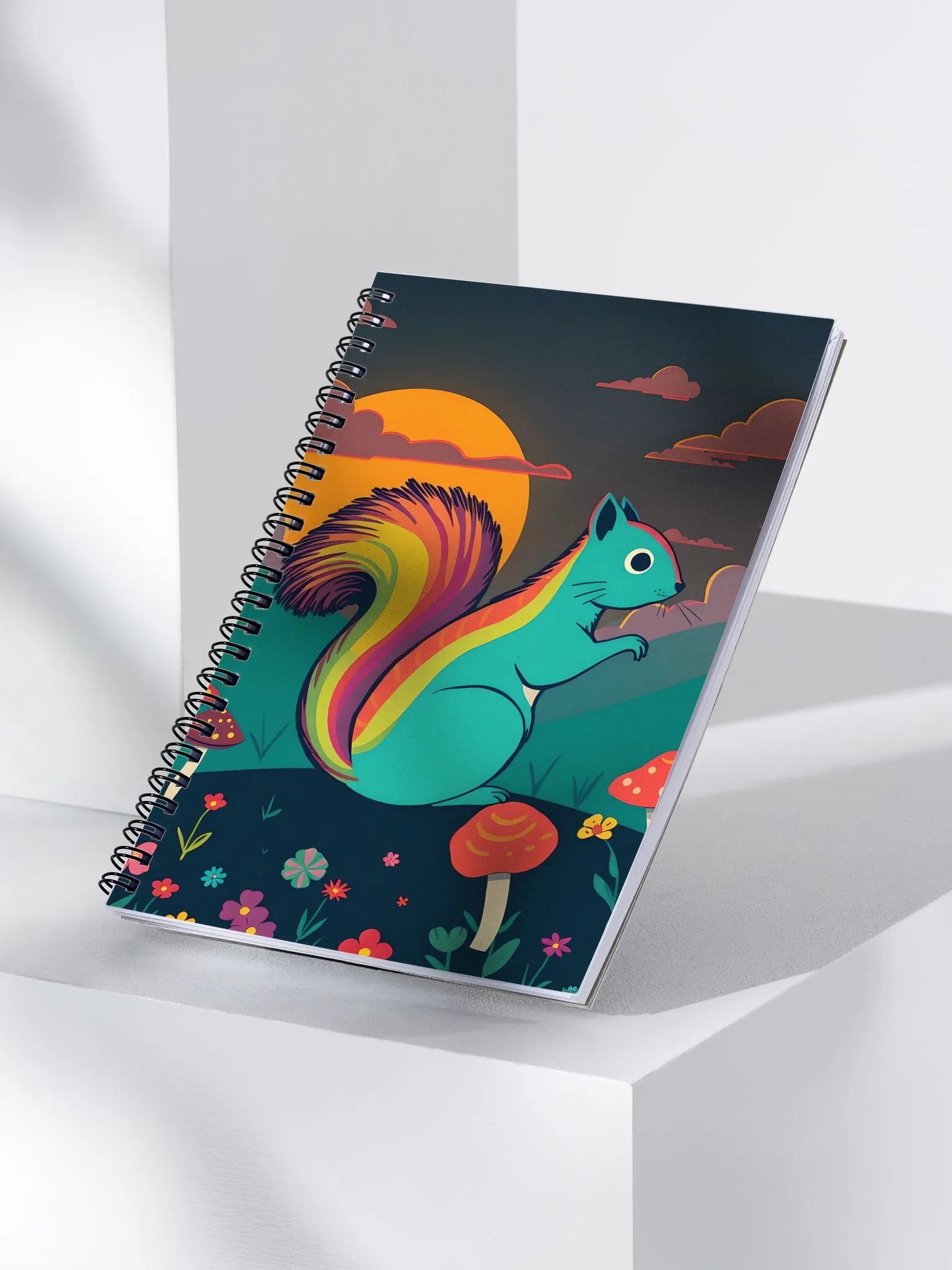 Whimsical Rainbow Squirrel Spiral Notebook product image (3)