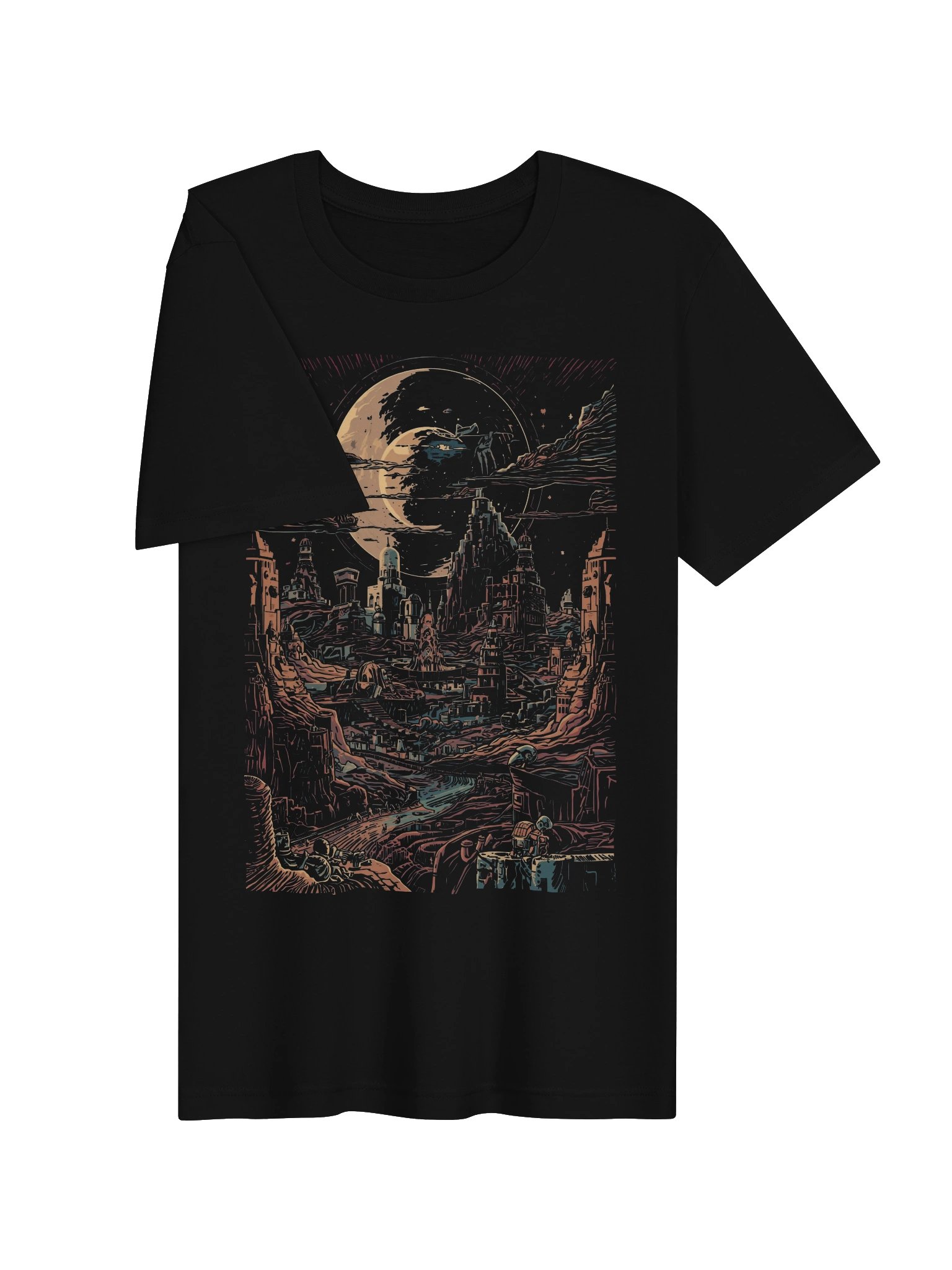 Retro-Futuristic Canyon City Lightweight T-Shirt product image (6)