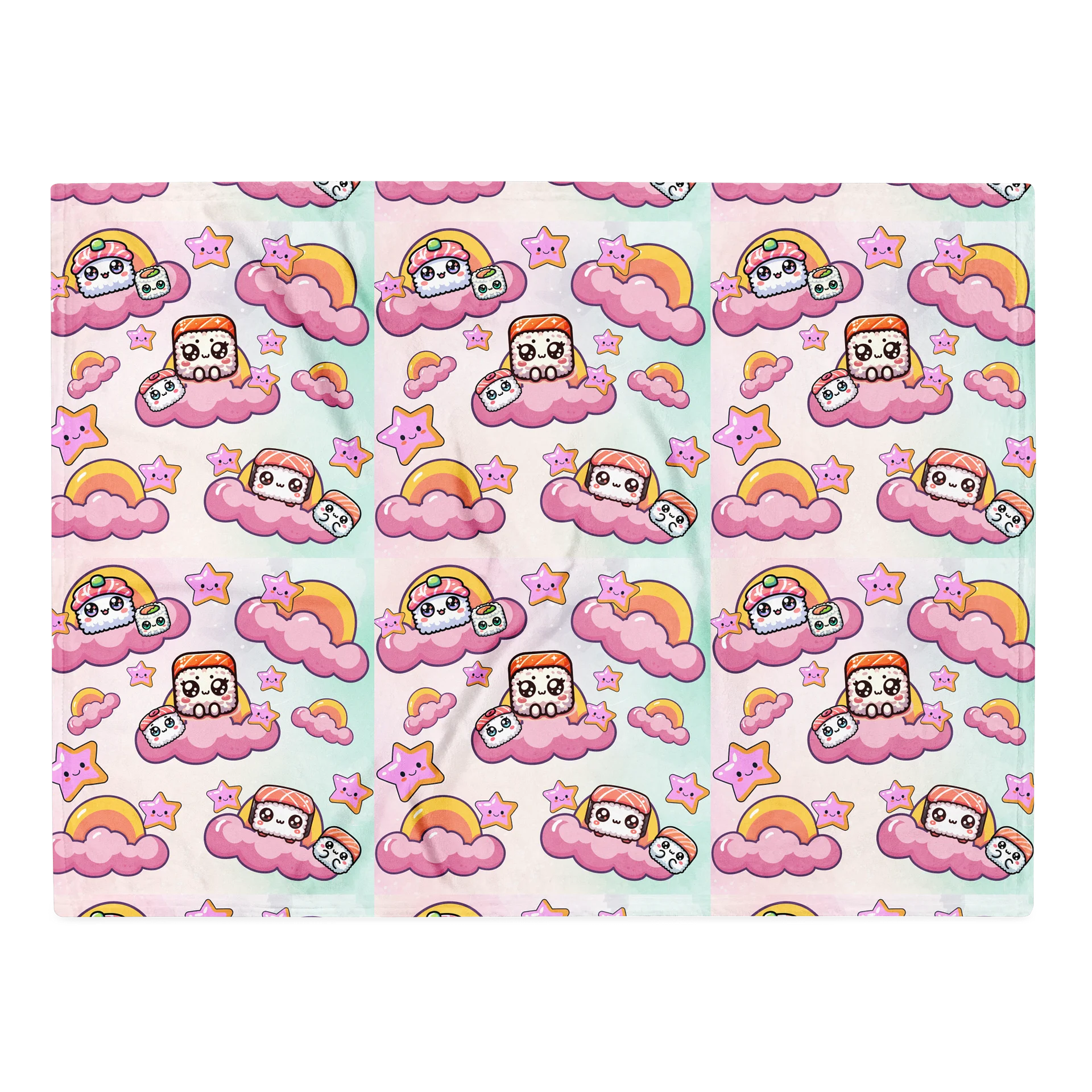 Sushi Stars and Clouds Throw Blanket product image (2)
