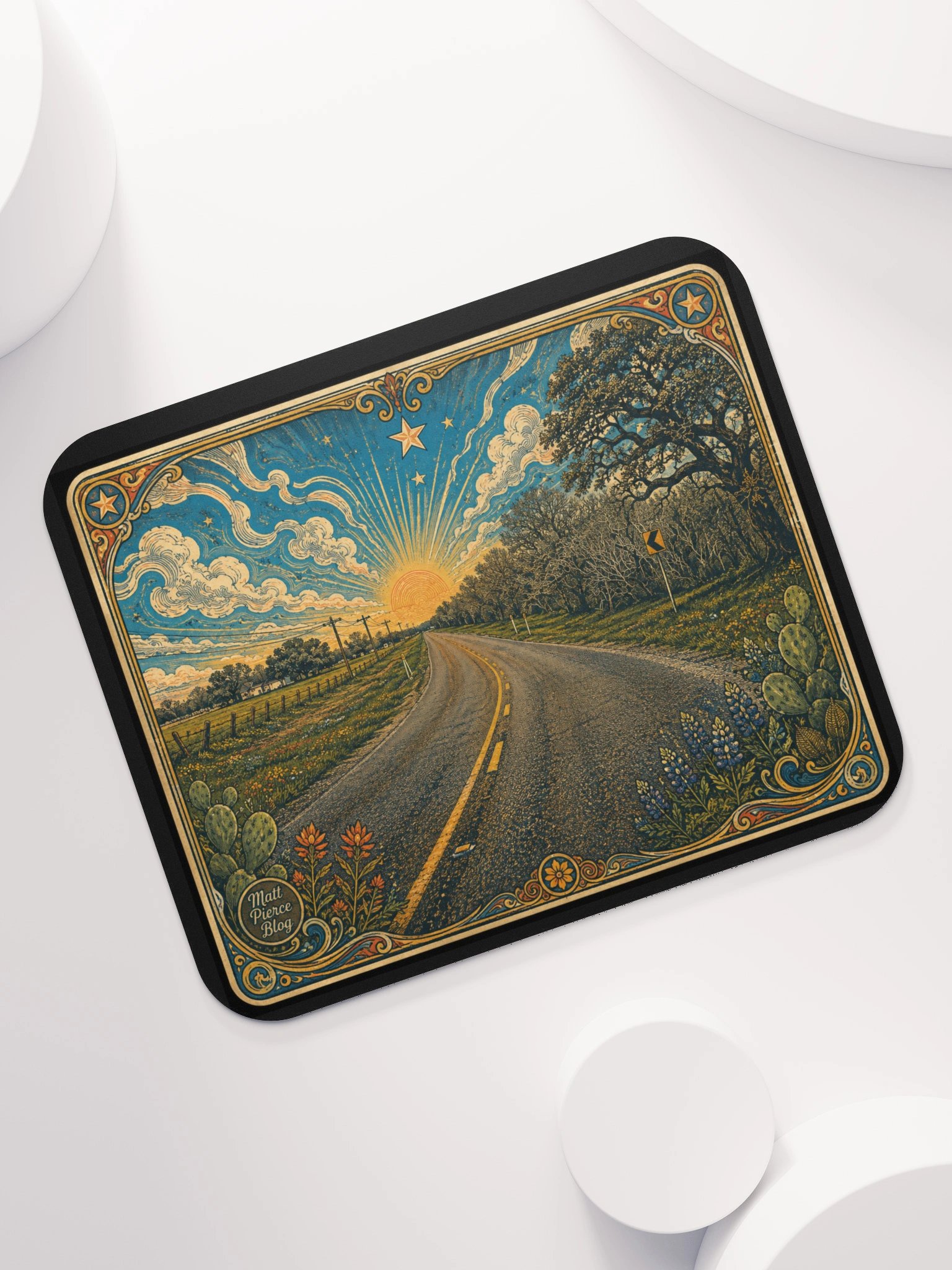 Wilson County Road Mouse Pad: Original photo and artwork by folk artist Matt Pierce product image (7)