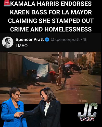 😂 LMAO - Kamala Harris has now ENDORSED Karen Bass for the Los Angeles Mayor's Race and Spencer Pratt has SOMETHING TO SAY!

...