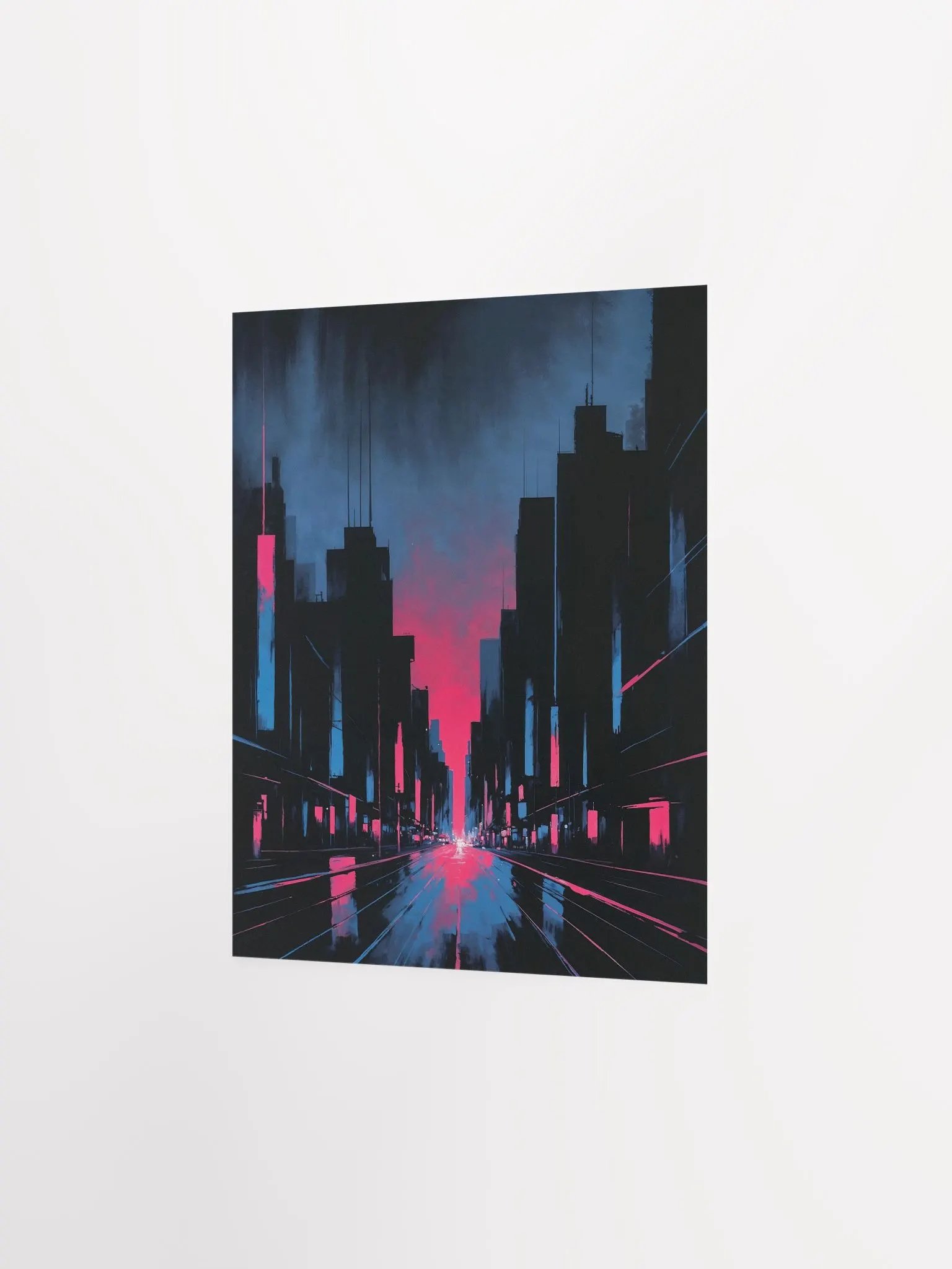 Crimson Nights Cityscape Poster product image (9)