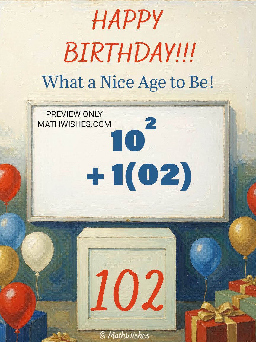 102nd Birthday Card - Math Formula product image (1)