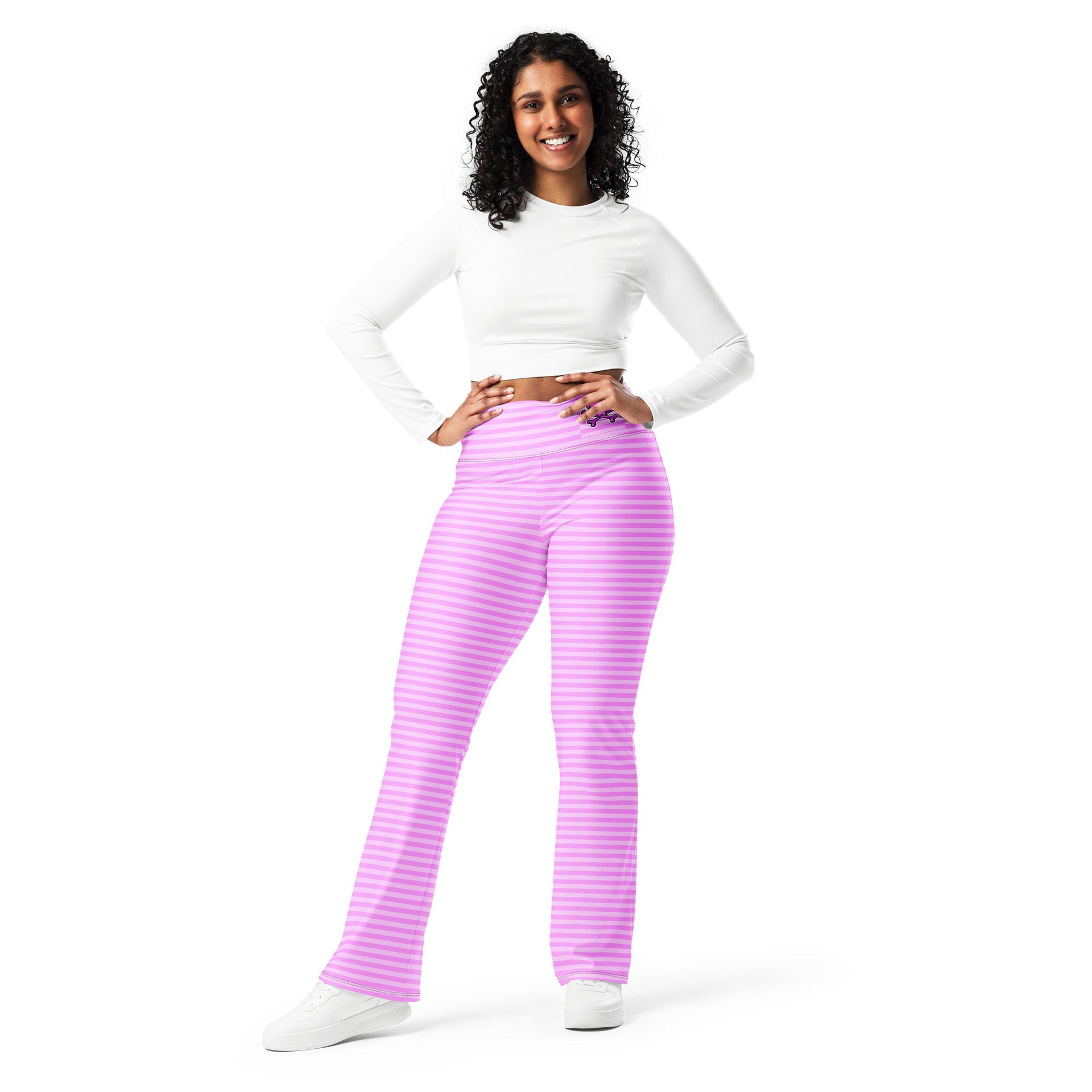 Pink and White Stripped Kat Skull Flares product image (10)