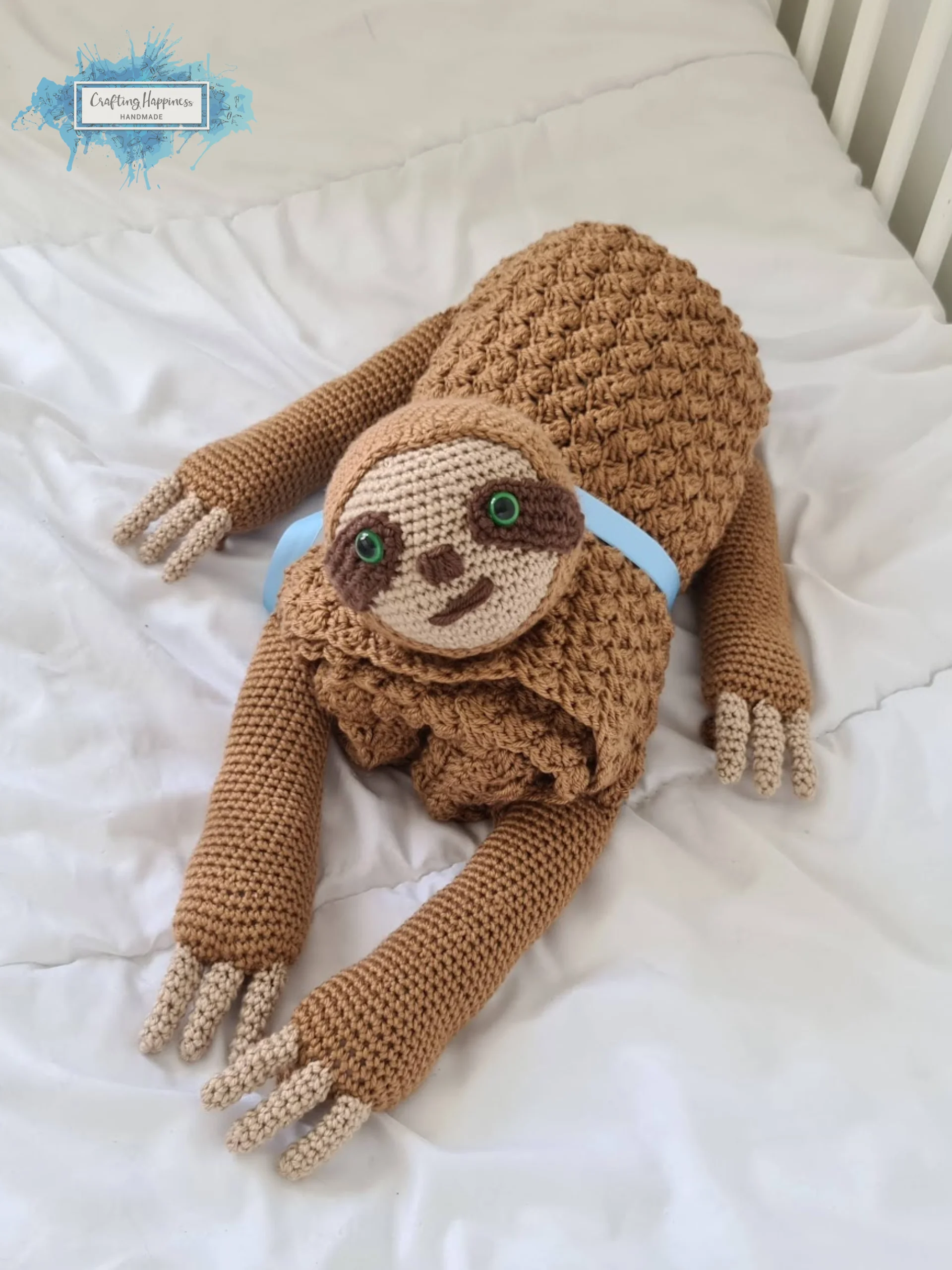 Sloth Baby Blanket Crochet Pattern | Folding Pram Toy (PDF Pattern) product image (5)