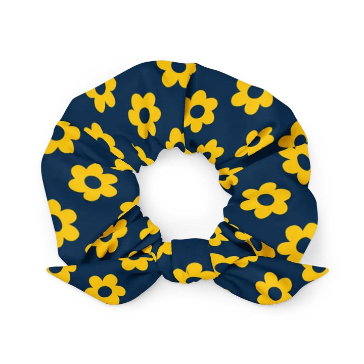 Yellow and Blue Fan Flower Scrunchie with Bow product image (1)
