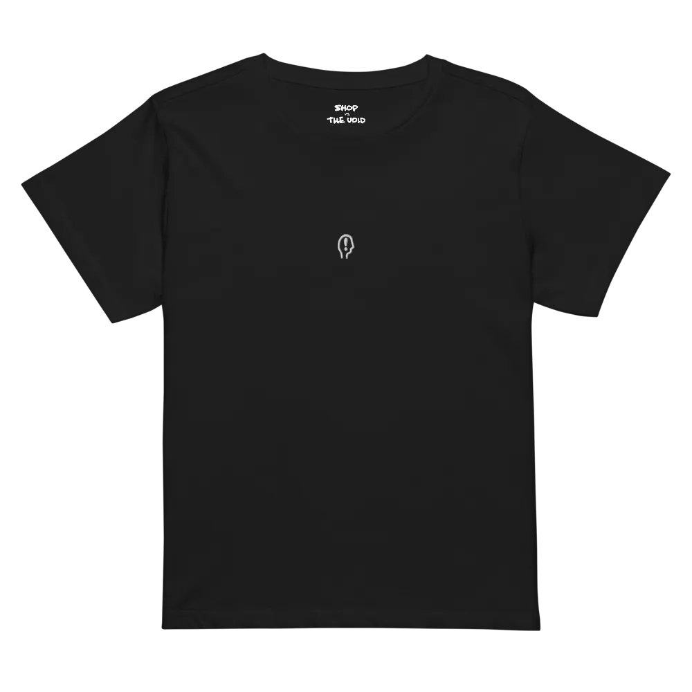 EXCLAIMING MENTALLY (white) embroidered waist length t-shirt product image (6)