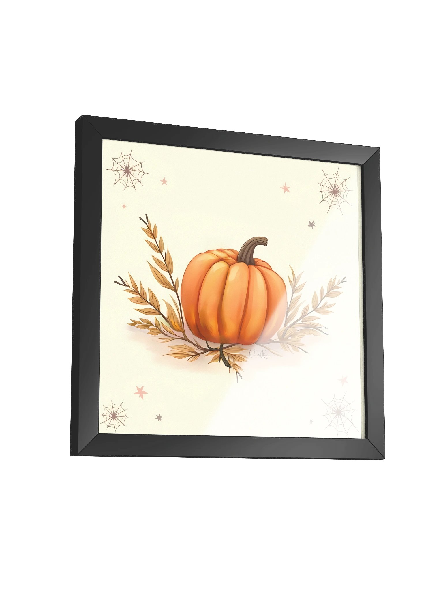 Whiskers Harvest: The Grand Pumpkin — Framed Watercolor Print product image (3)