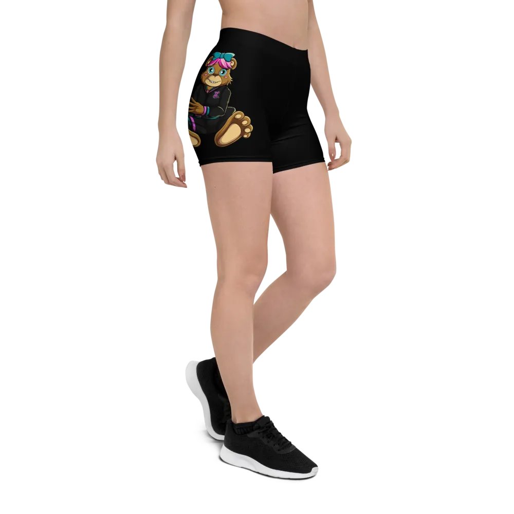Sitting Girl Bear Black Shorts product image (6)