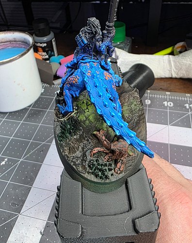 New model progress since having carpal tunnel surgery. Really happy with the blues. Still have a long way to go.

#warhammer ...