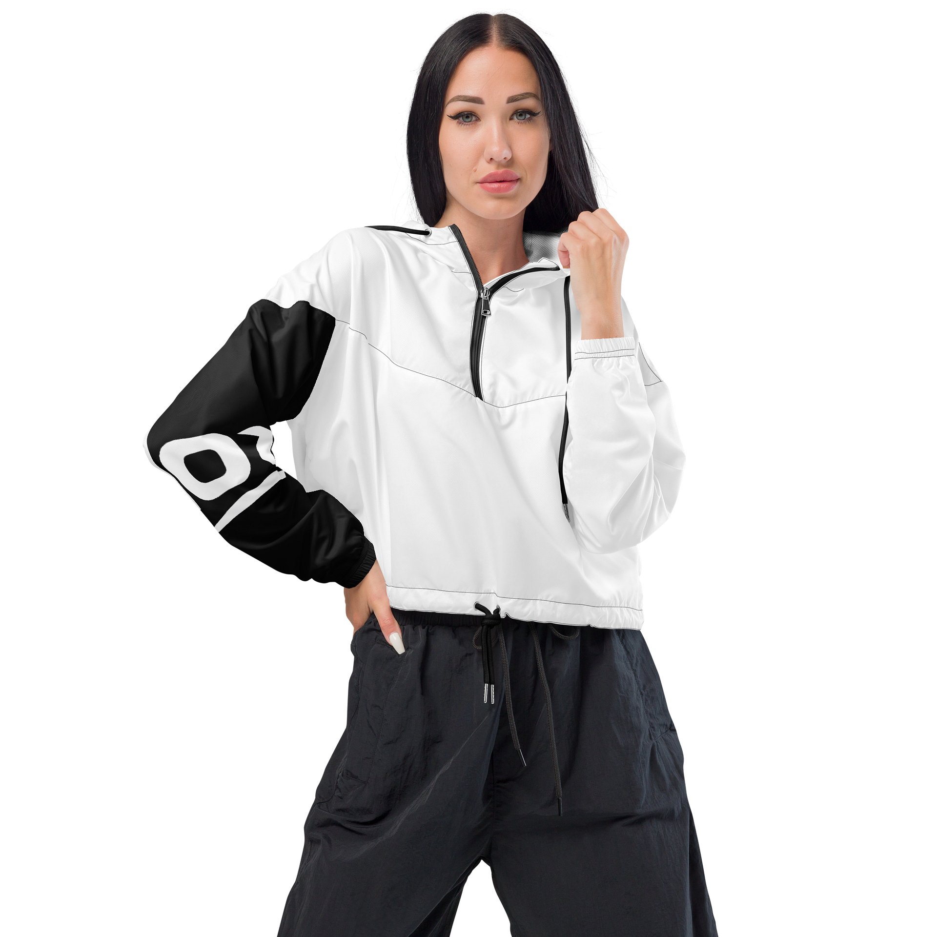 All-Over Print Women's Cropped Windbreaker BL product image (5)
