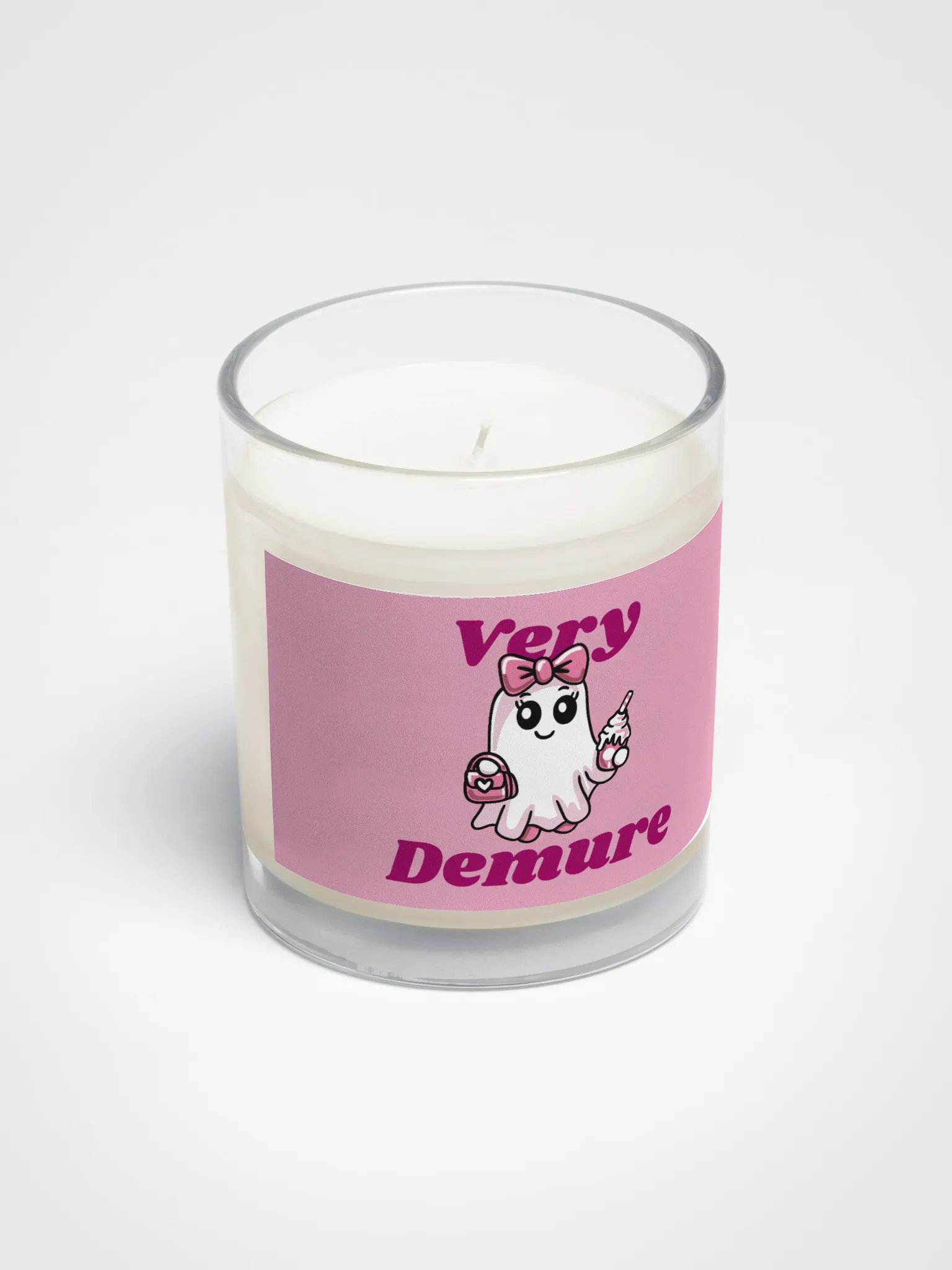 Very Demure Cute Ghost Soy Wax Glass Jar Candle product image (2)