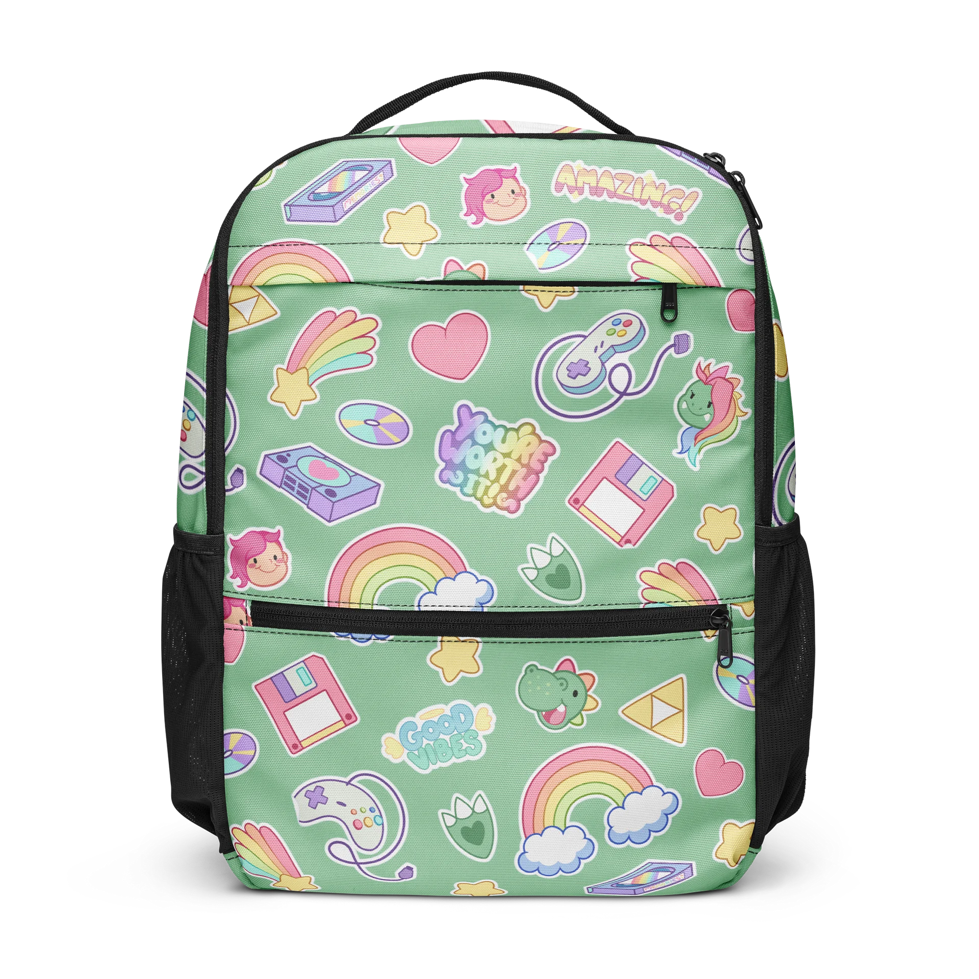 Retro Sticker Utility Backpack All Over Design product image (1)