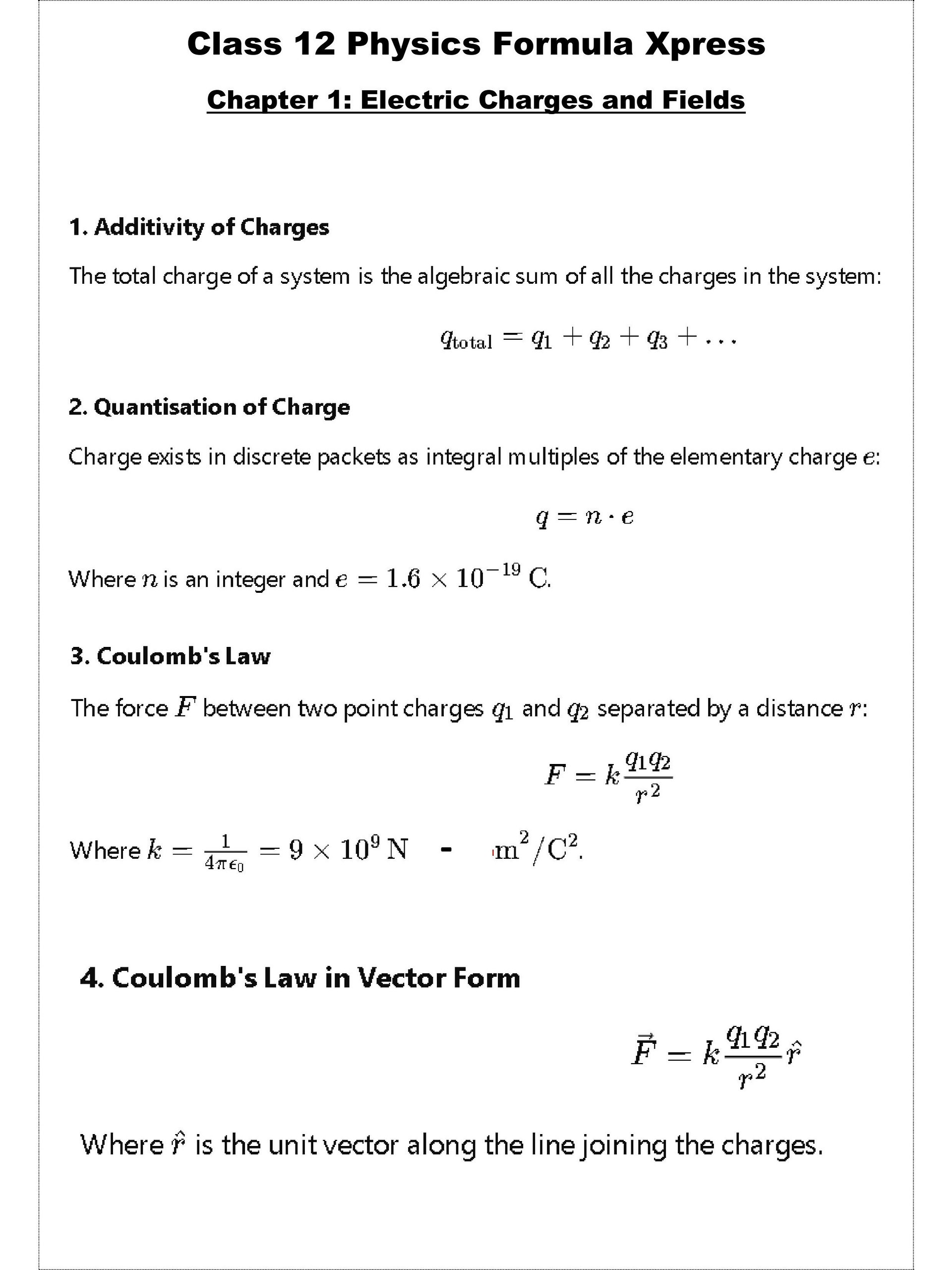 Class 12 Physics Formula Sheet product image (2)