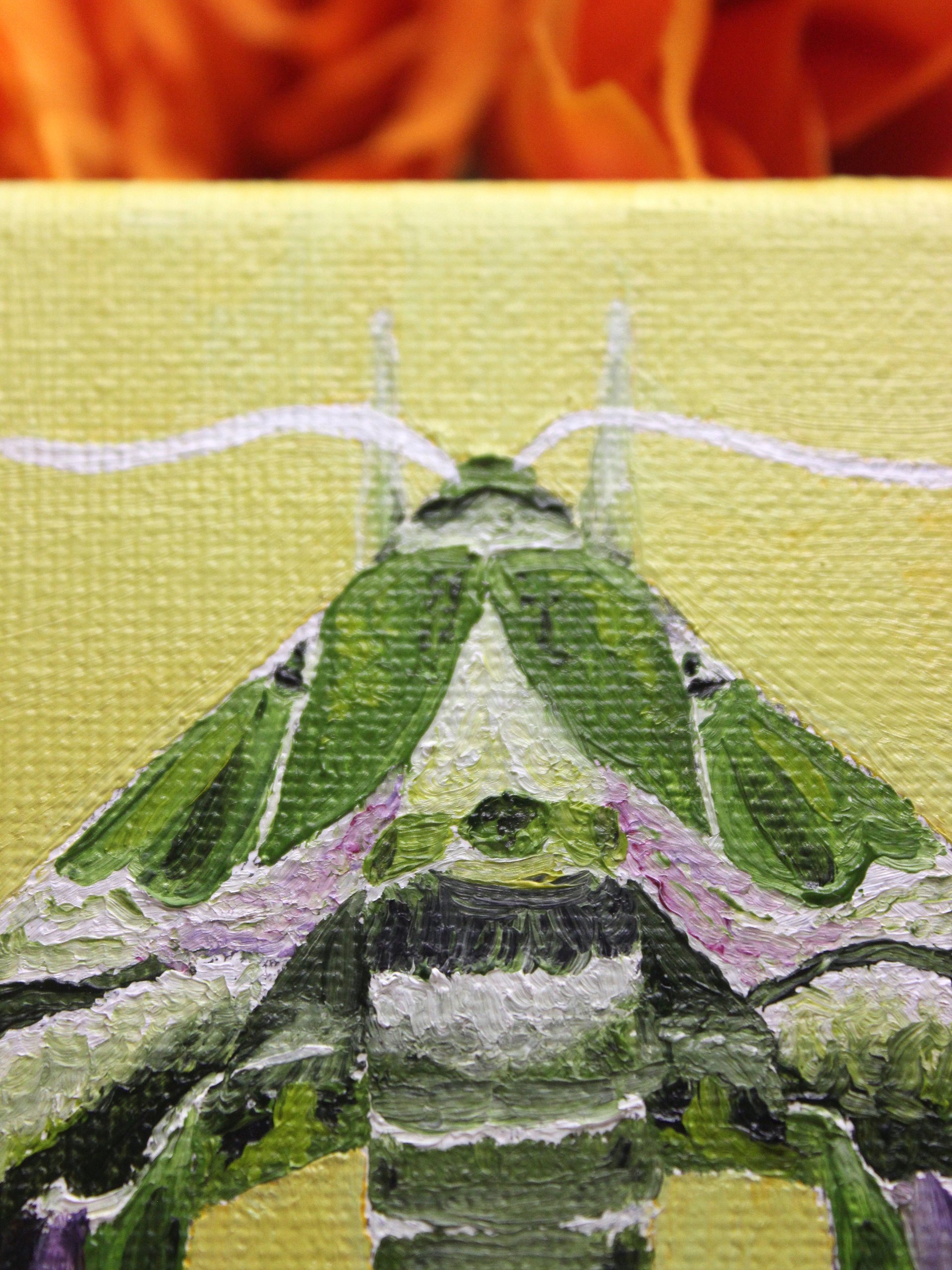 Oleander Hawk Moth Mini Oil Painting product image (3)