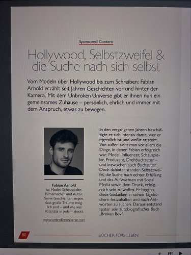 surprise: featured in „Büchermagazin 2026“ #unbrokenuniverse 🇩🇪 
give it a read @magazinschmide_steffi

#fabianarnold #unbrok...