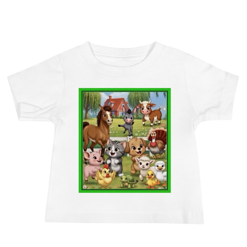 Cheerful Farm Animal Parade Baby Tee product image (2)