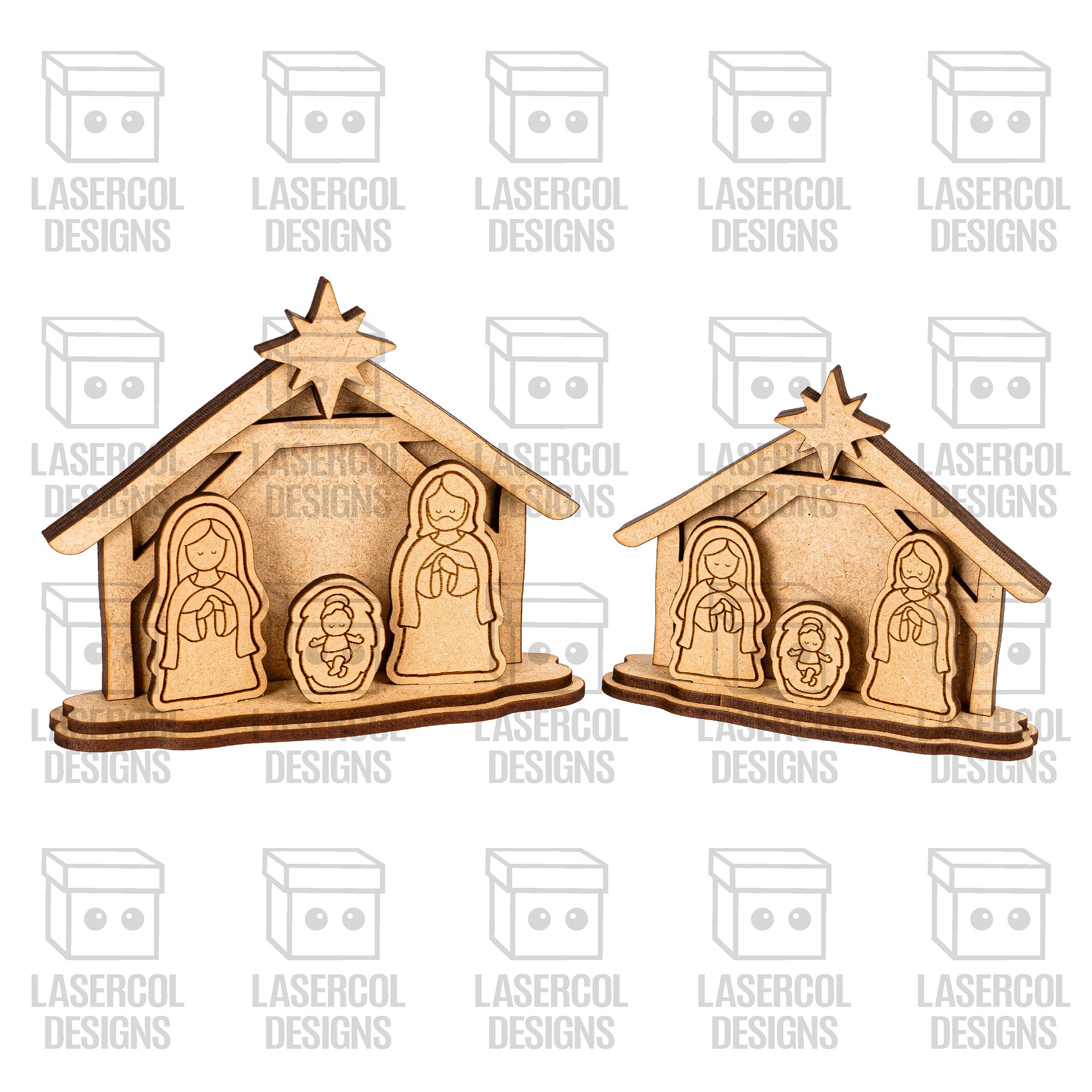 Small Nativity Scenes Gifts Bundle (Set 1-2-3-4) - Christmas - Laser Cut Files product image (8)