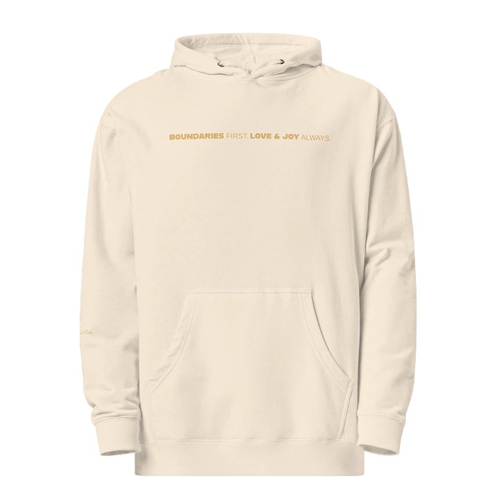 Soully Mine- GOLD PRINT Boundaries First. Love & Joy Always Hoodie product image (17)