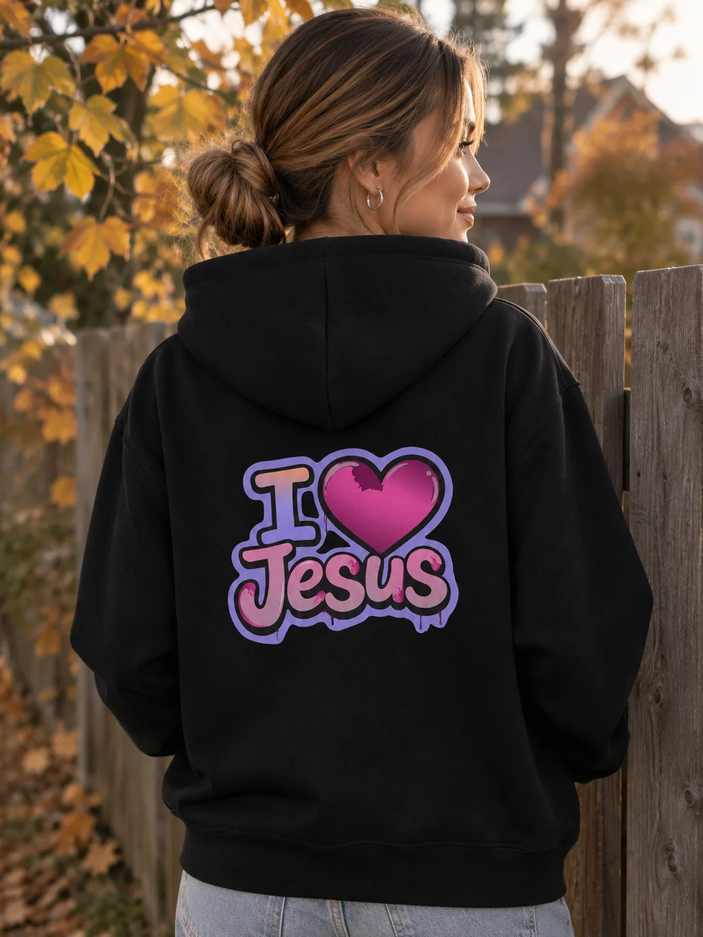 I Love Jesus Pink Graffiti Hoodie product image (3)