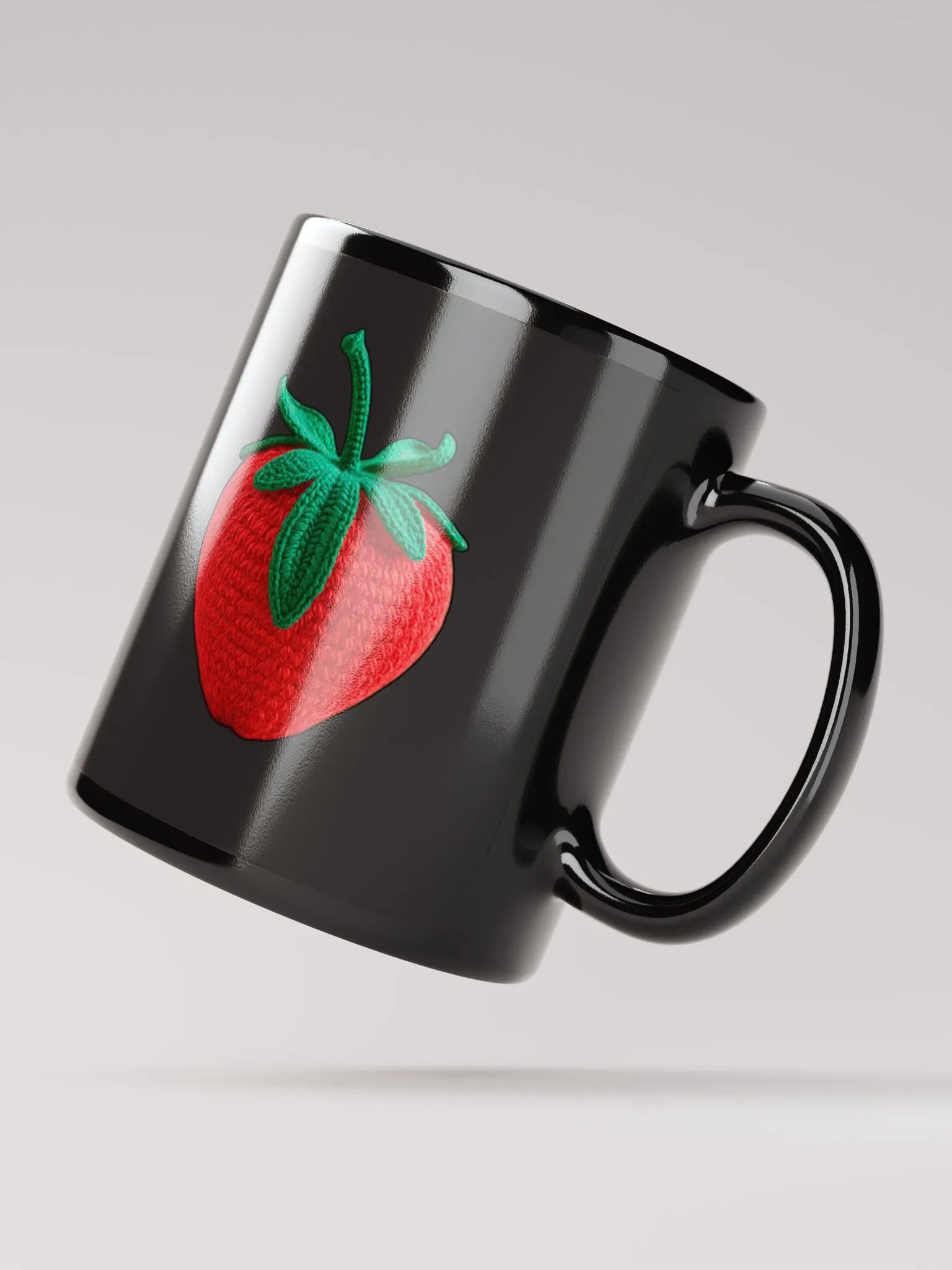 CozyAvocado Black Glossy Strawberry Mug #1 product image (2)