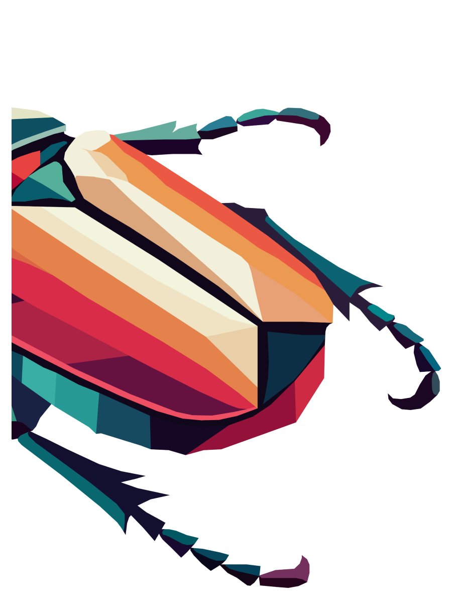 Free Geometric Beetle PNG Art - Transparent Background, Low Poly Insect Illustration product image (2)