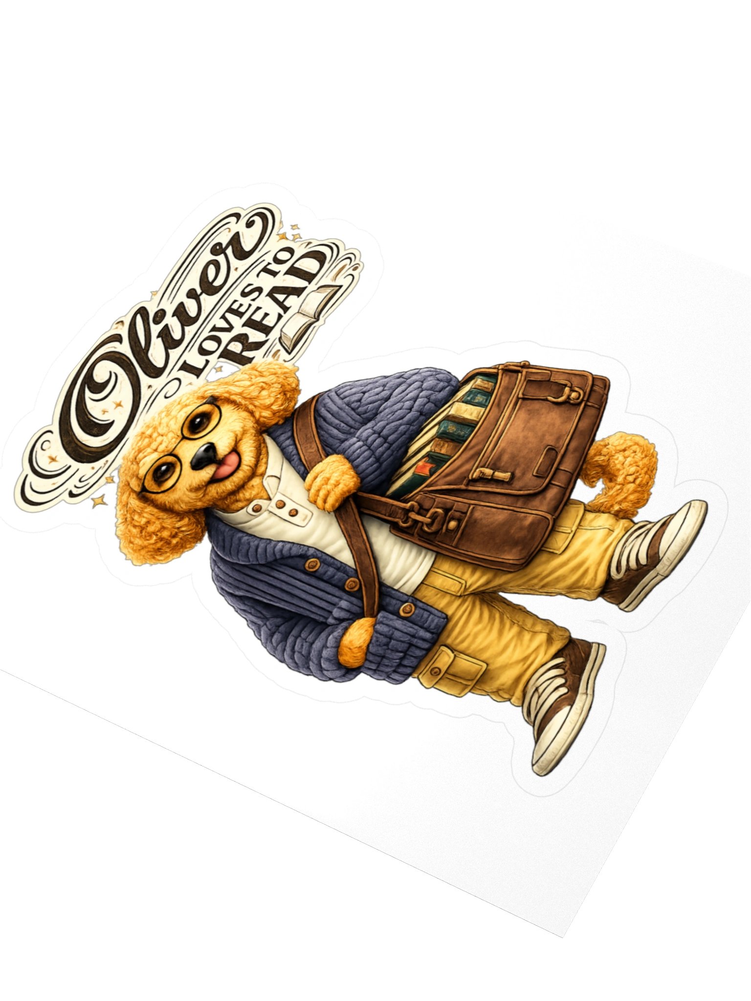Oliver Loves to Read Kiss Cut Sticker product image (3)
