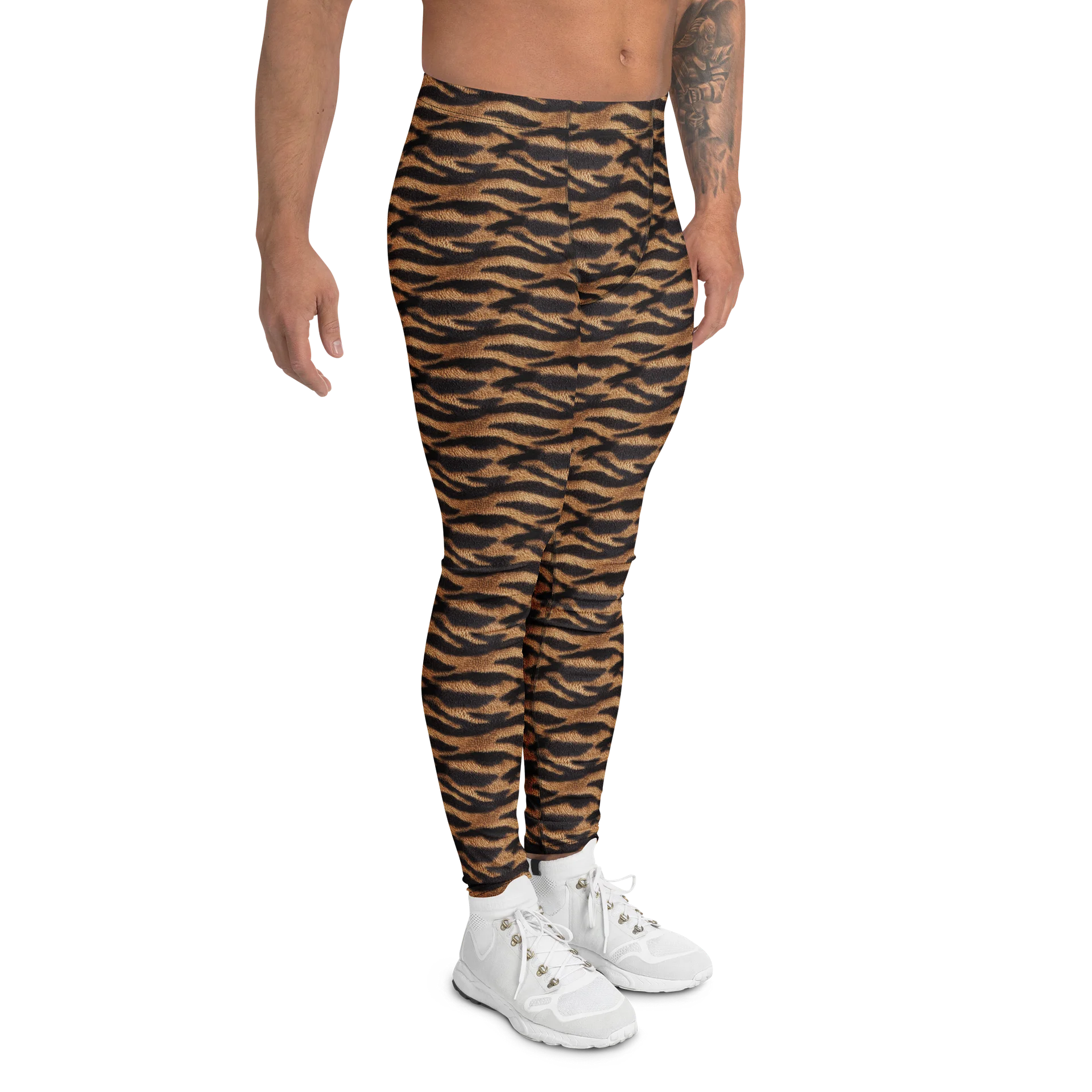 Trendy Bold Brown Leopard Print Men's Leggings product image (3)