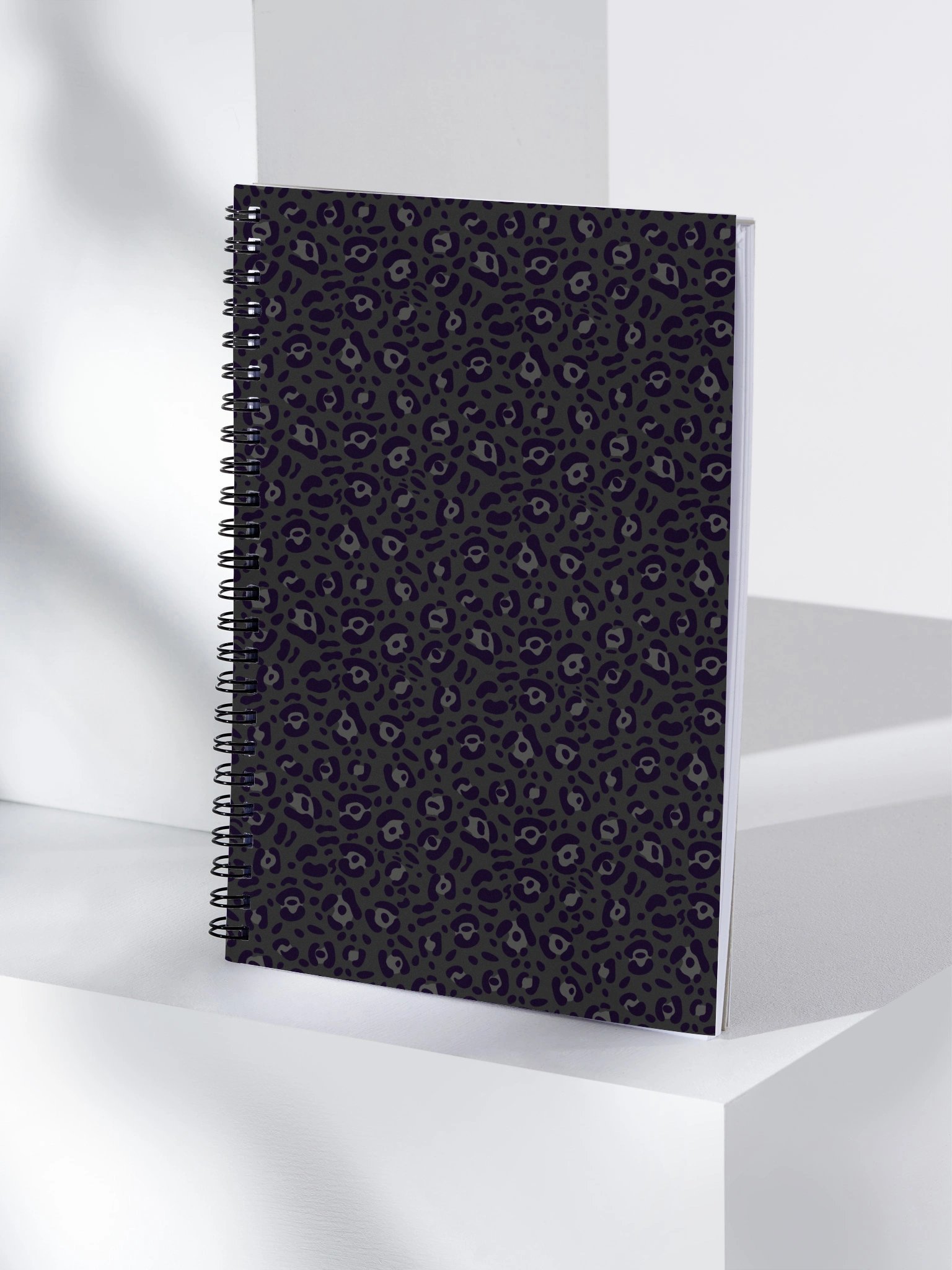 Durable Spiral Notebook in Black Leopard Pattern product image (4)