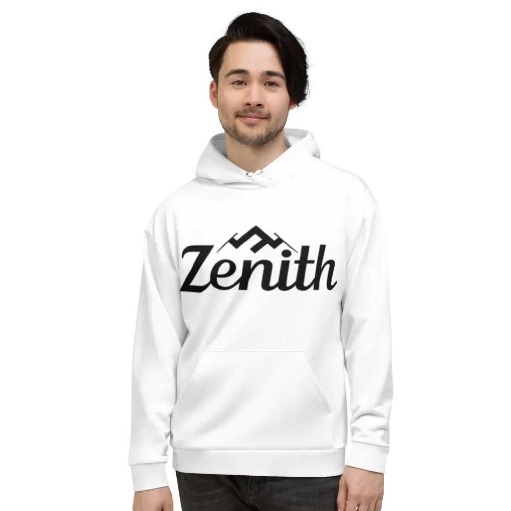 Zenith Recycled Unisex Hoodie with Mountain Peak Design - White product image (4)