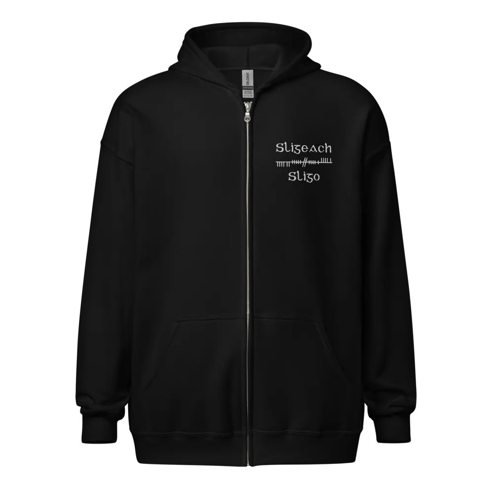 Sligo/Sligeach Orthodox style Ogham embroidered Zip Hoodie product image (1)