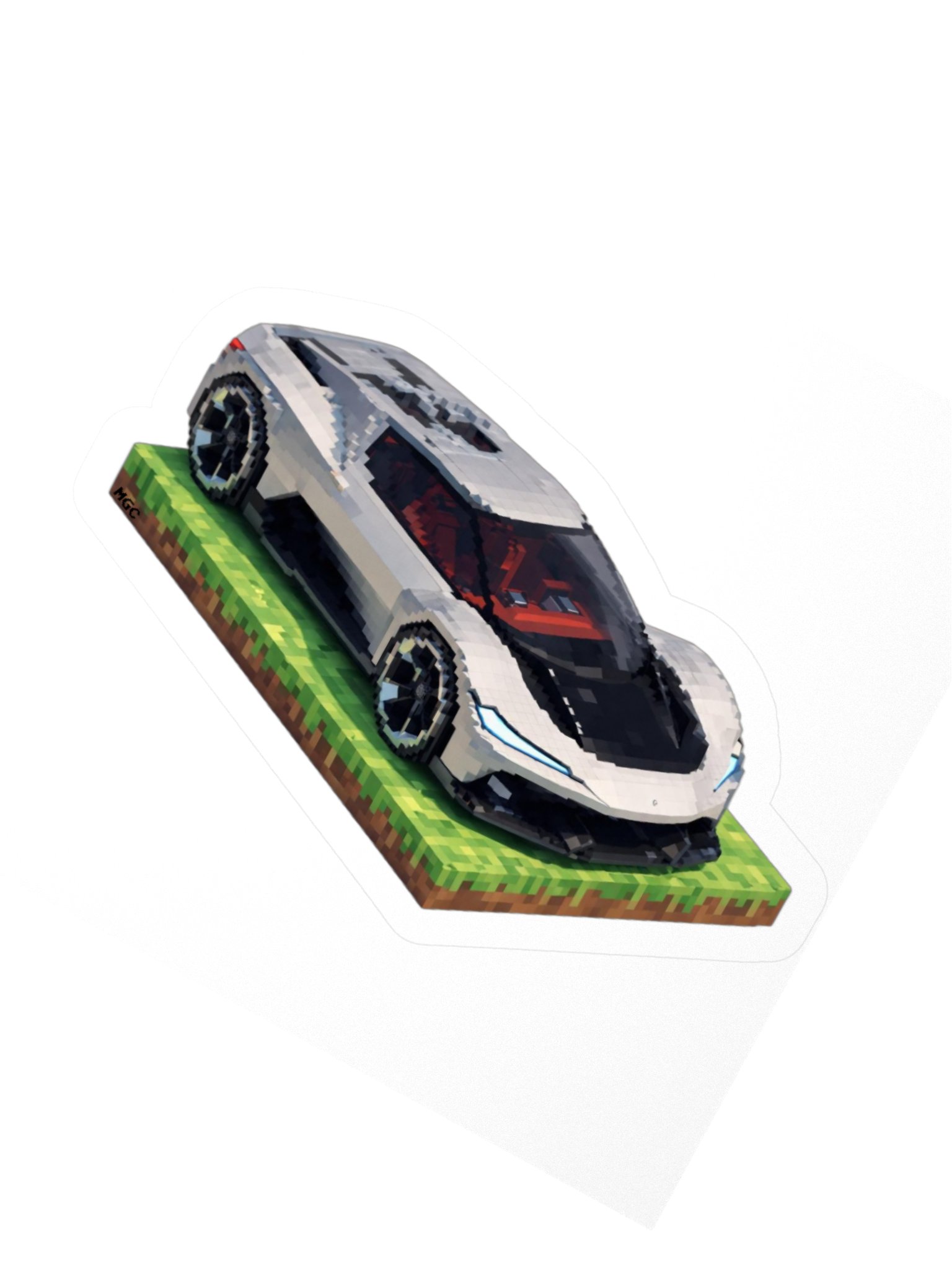 Silver Corvette CX Concept Sticker (Pixel, Retro, Minecraft) product image (5)