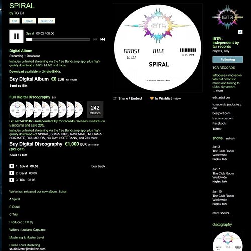 We've just released our new album: Spiral Release Date 2026-27-07
A Spiral
B Dural
C Trial
Produced : TC Dj
Writers : Luciano...