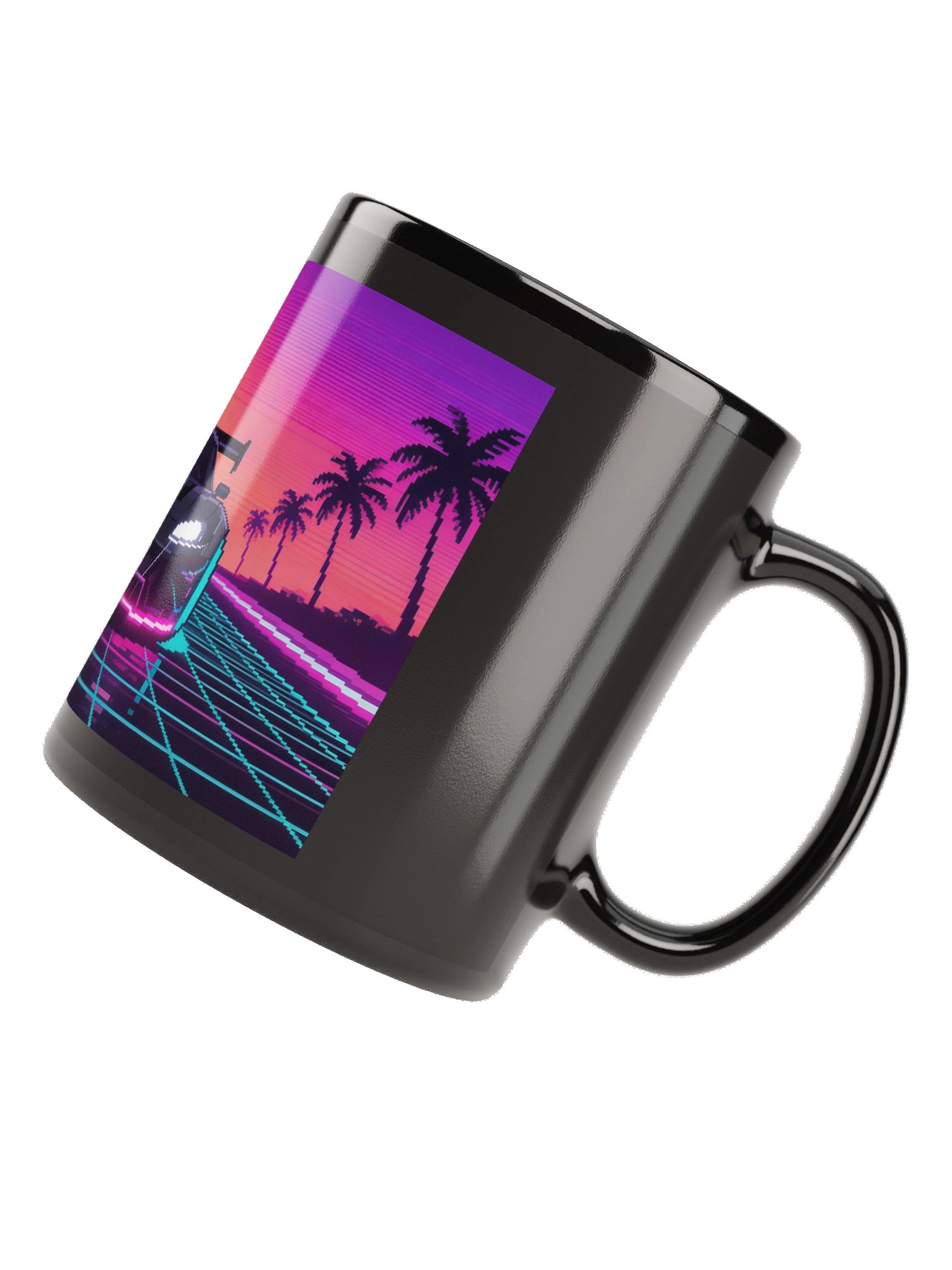 TS-69 Sunset Retro Pixel Art | Black Glossy Mug product image (6)