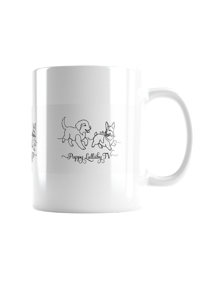 Minimalist Dog Line Art Coffee Mug – Playful Golden Retriever and Corgi Ceramic Cup – Puppy Lullaby TV Official Merchandise product image (6)