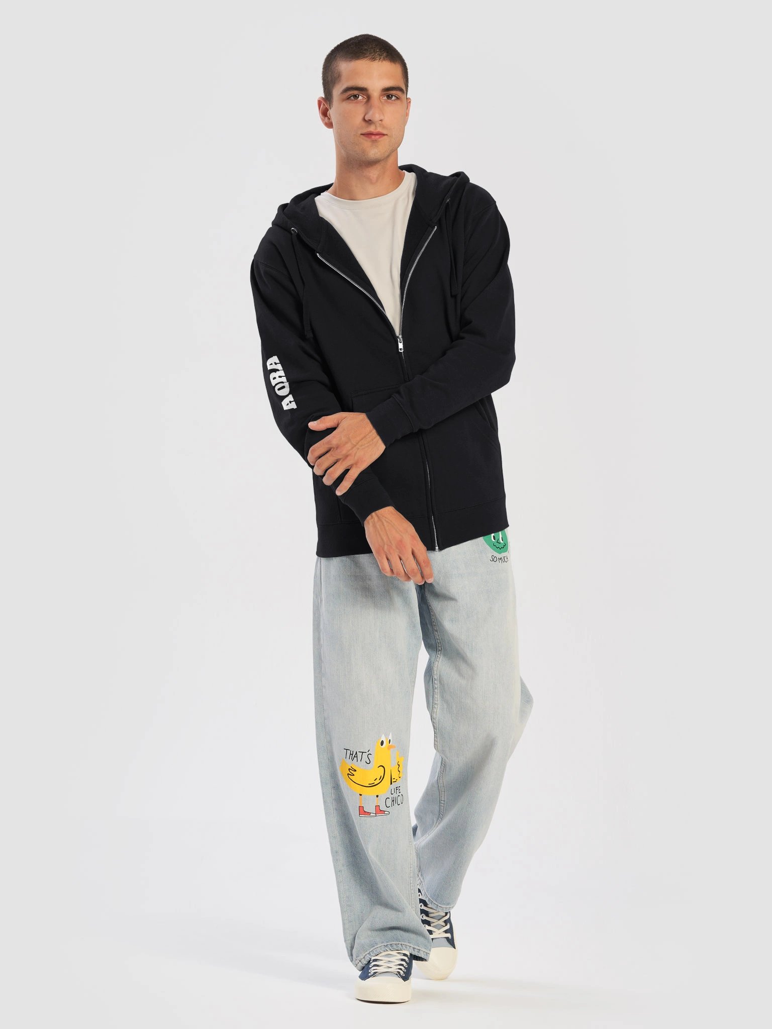 AORA Black Zip Hoodie product image (1)