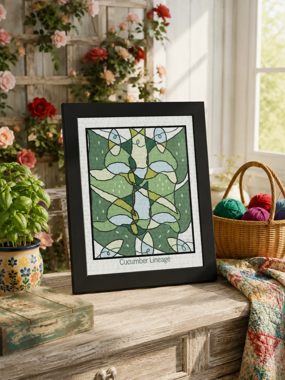 Cucumber Lineage – Framed Symmetrical Art Print product image (1)