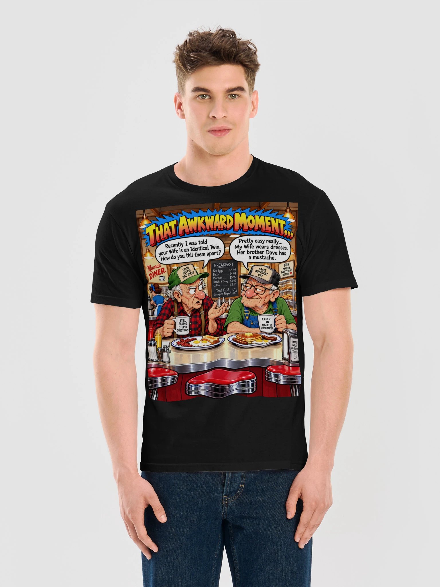1 Earth Prints Two Old Men at the Diner Gildan Unisex Softstyle T-Shirt product image (31)