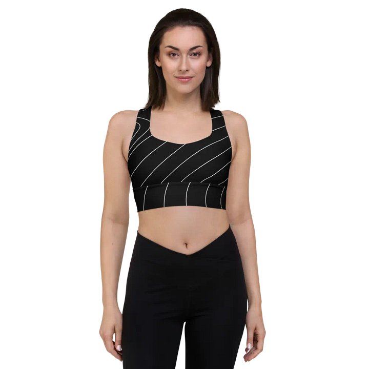 B/W Waves All-Over Print Sports Bra product image (1)