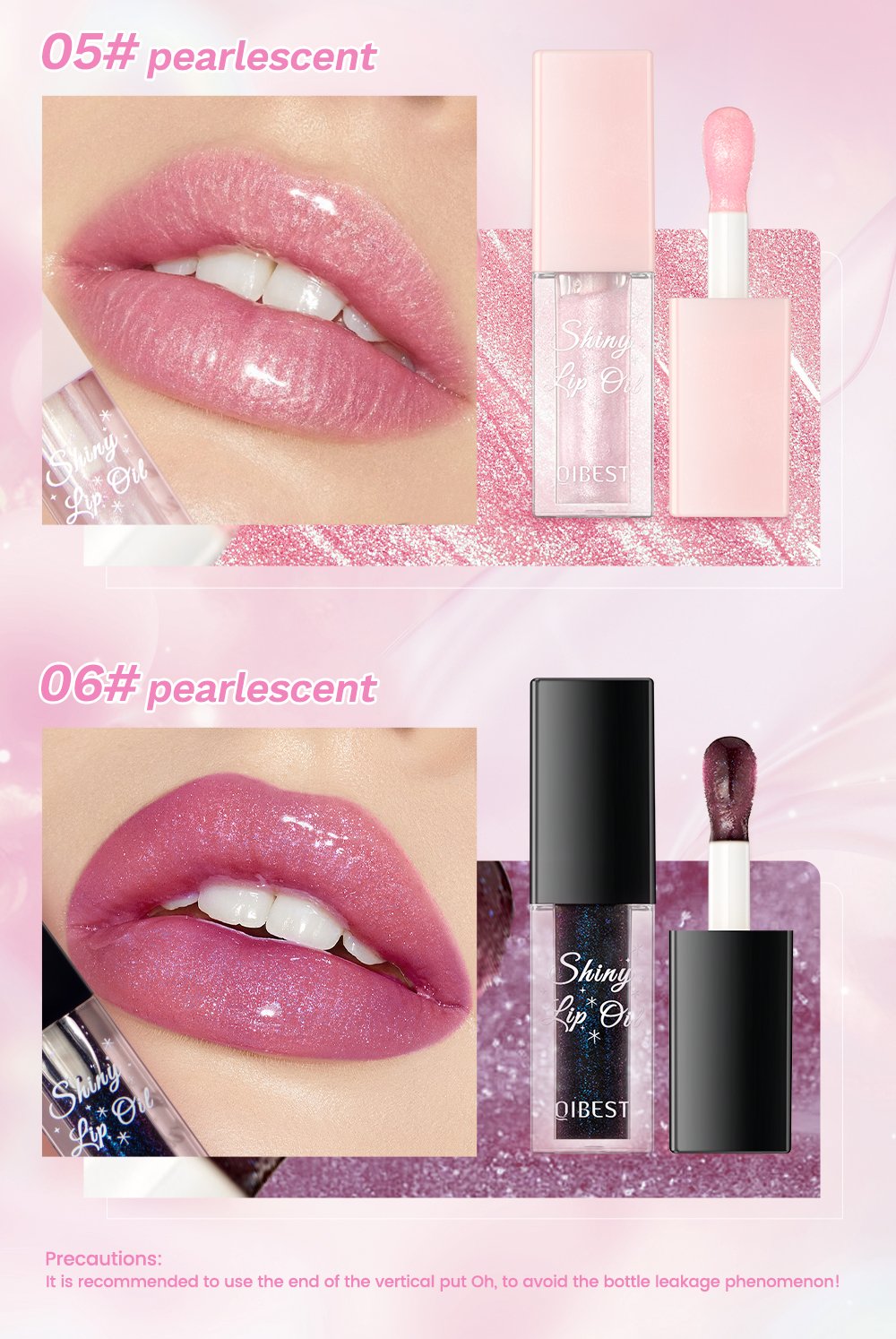 Glitter Pearl Lip Oil Set – 6 Piece Shiny Color-Changing Gloss Collection product image (8)