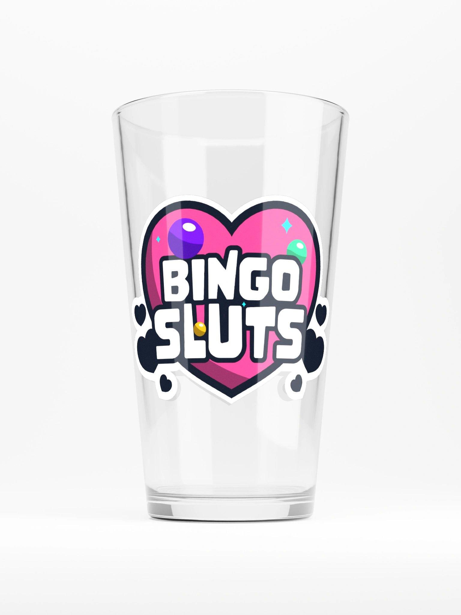 BINGO SLUTS PINT GLASS PINK/TEAL product image (1)