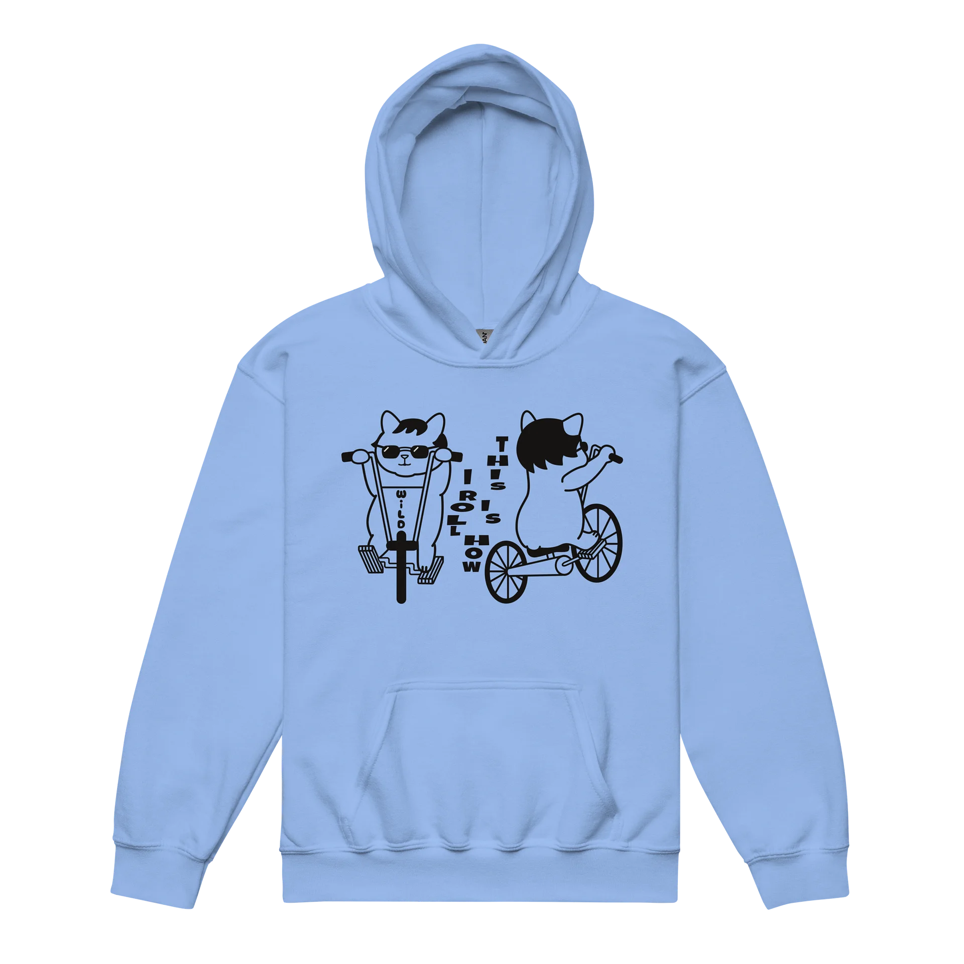 Goromi the Cat in Wig (Wild Biker) - Unisex Youth Hoodie product image (1)